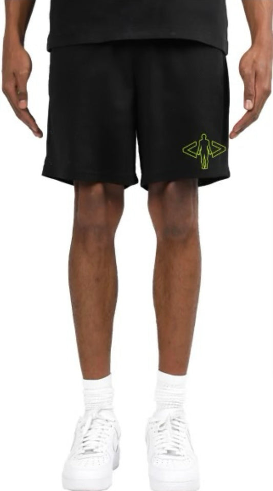 Black Logo Mesh Shorts
